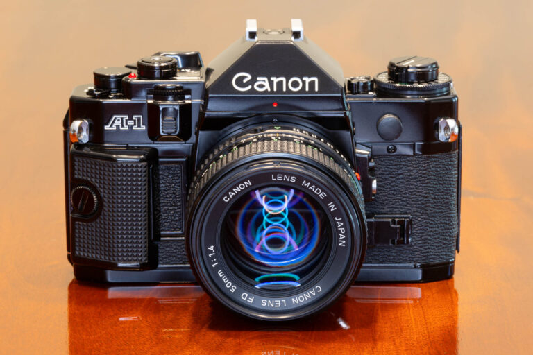 Canon A-1 camera from the late 1970s, made in Japan