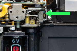 Canon A1: First curtain latch lever