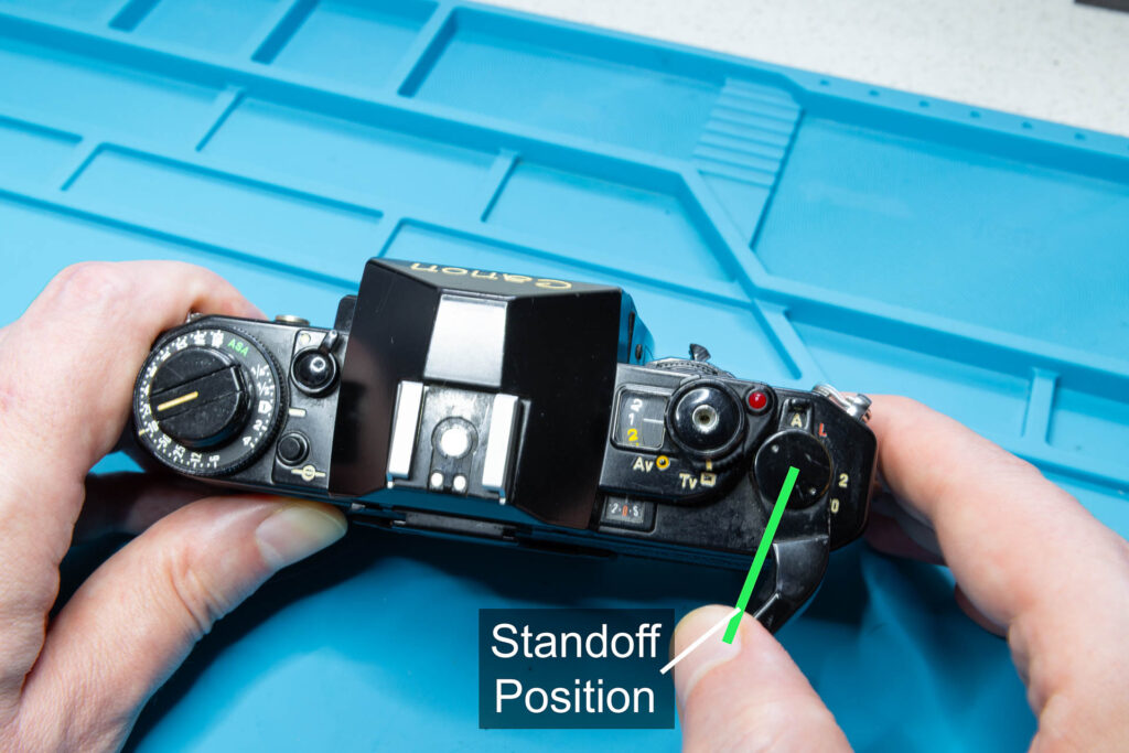 Canon A-1: Start Position of Shutter Cocking Action