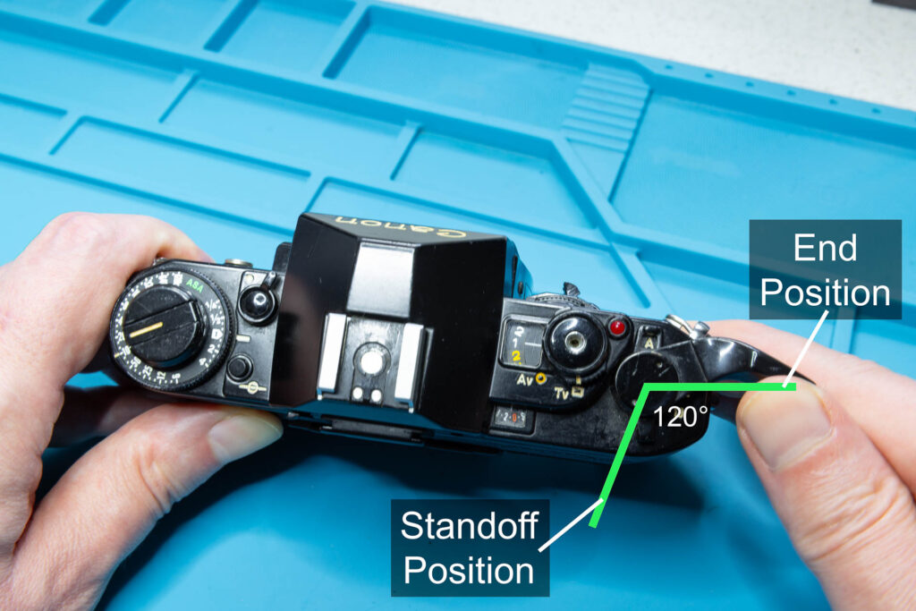 Canon A-1: End Position of Shutter Cocking Action