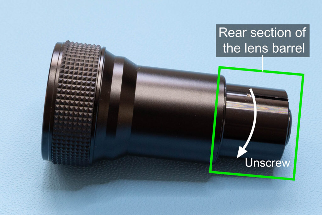 Elmo f1.2 25-50mm: Rear section of lens barrel