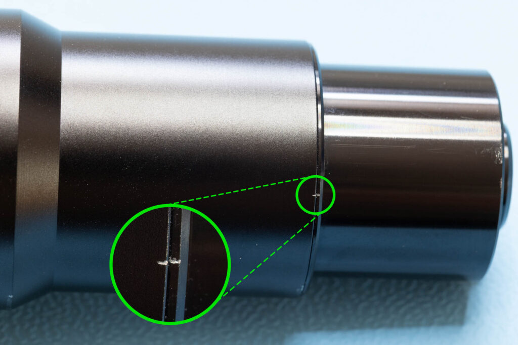 Elmo f1.2 25-50mm: Mark the relative position of the barrel sections