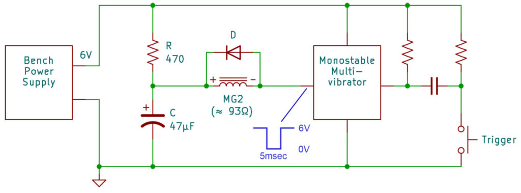 Canon A-1: Schematic of MG2 test circuit