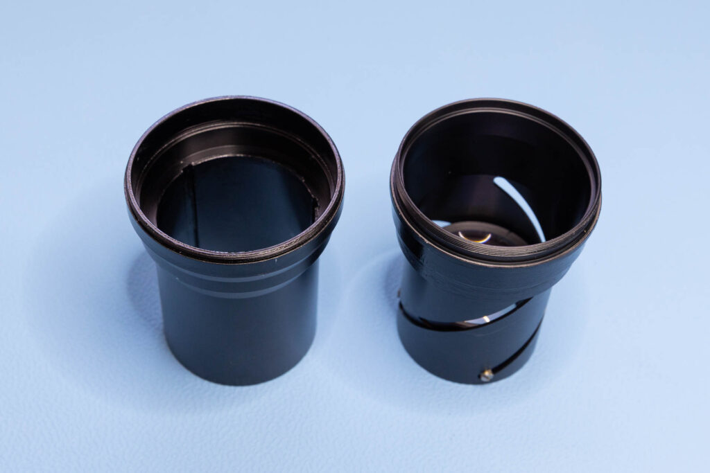 Elmo f1.2 25-50mm: Lens barrel and cam cylinder separated